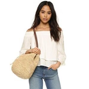 Club Monaco Eris silk off shoulder blouse